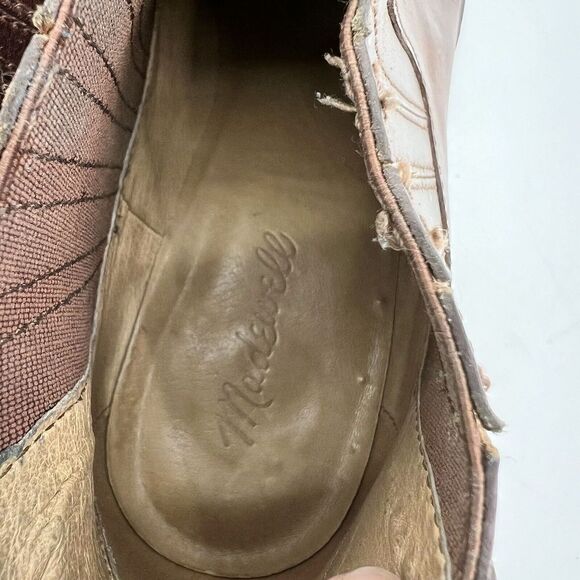 Madewell Brown Leather Pointed Toe Western Style Bonham Chelsea Booties Size 9.5 - Picture 8 of 10